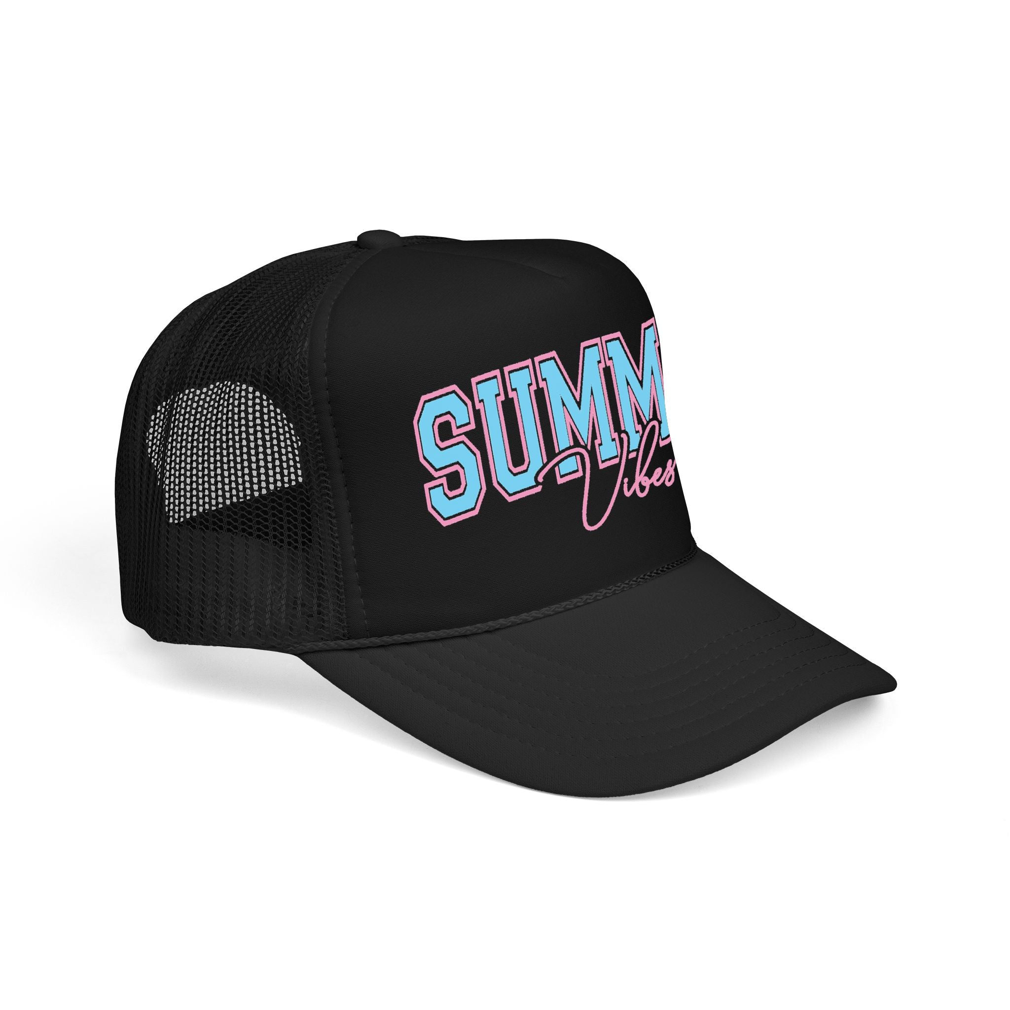 Summer Vibes Trucker Hat — Retro Pastel Foam Cap for Beach, Pool & Vacation