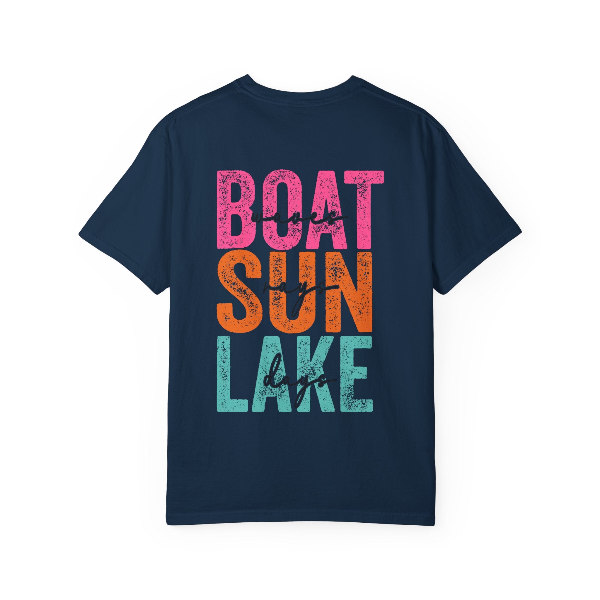Lake Days T-Shirt — "Boat Waves Sun Rays" Retro Smile Graphic