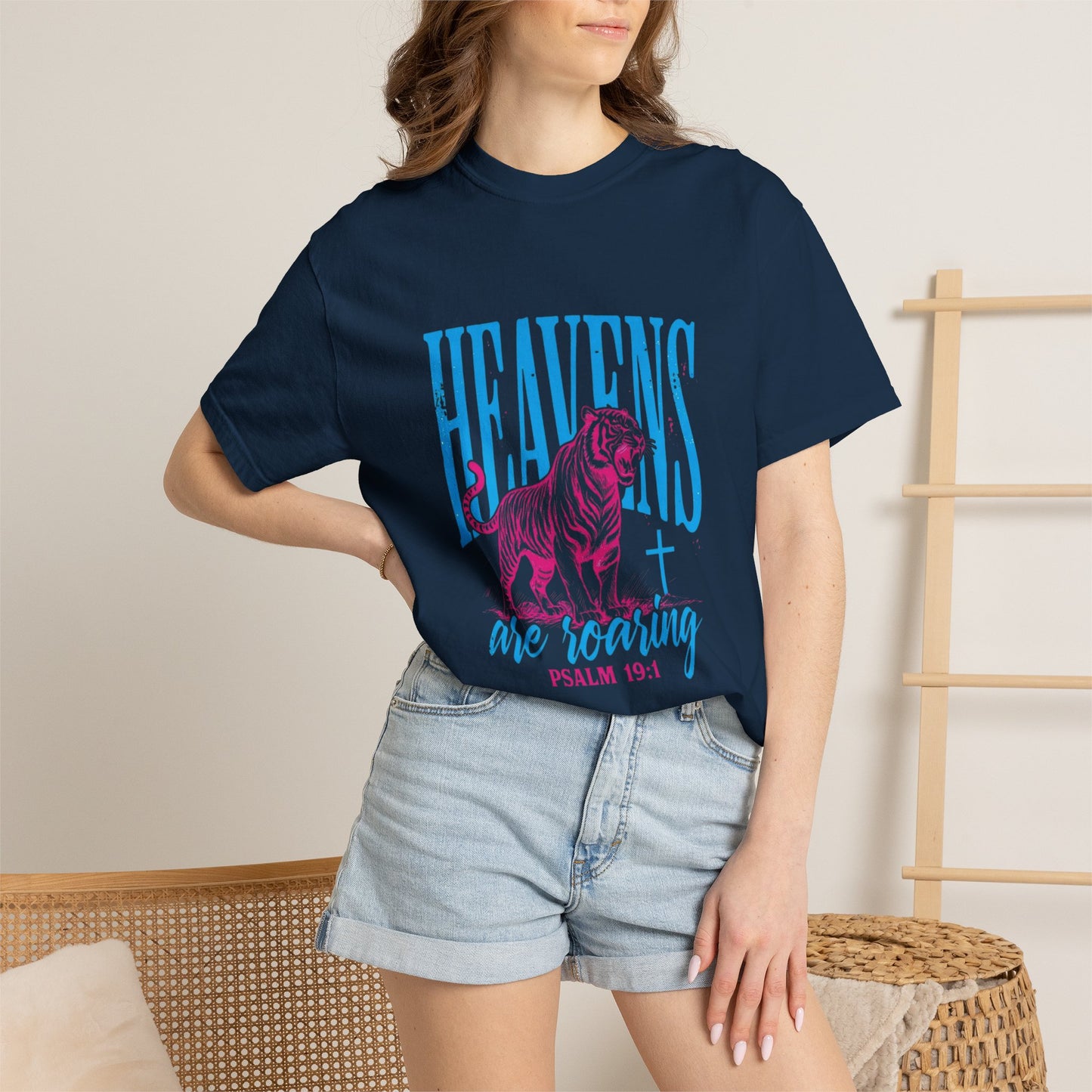 Heavens Are Roaring T-Shirt — Psalm 19:1 Christian Faith Tee