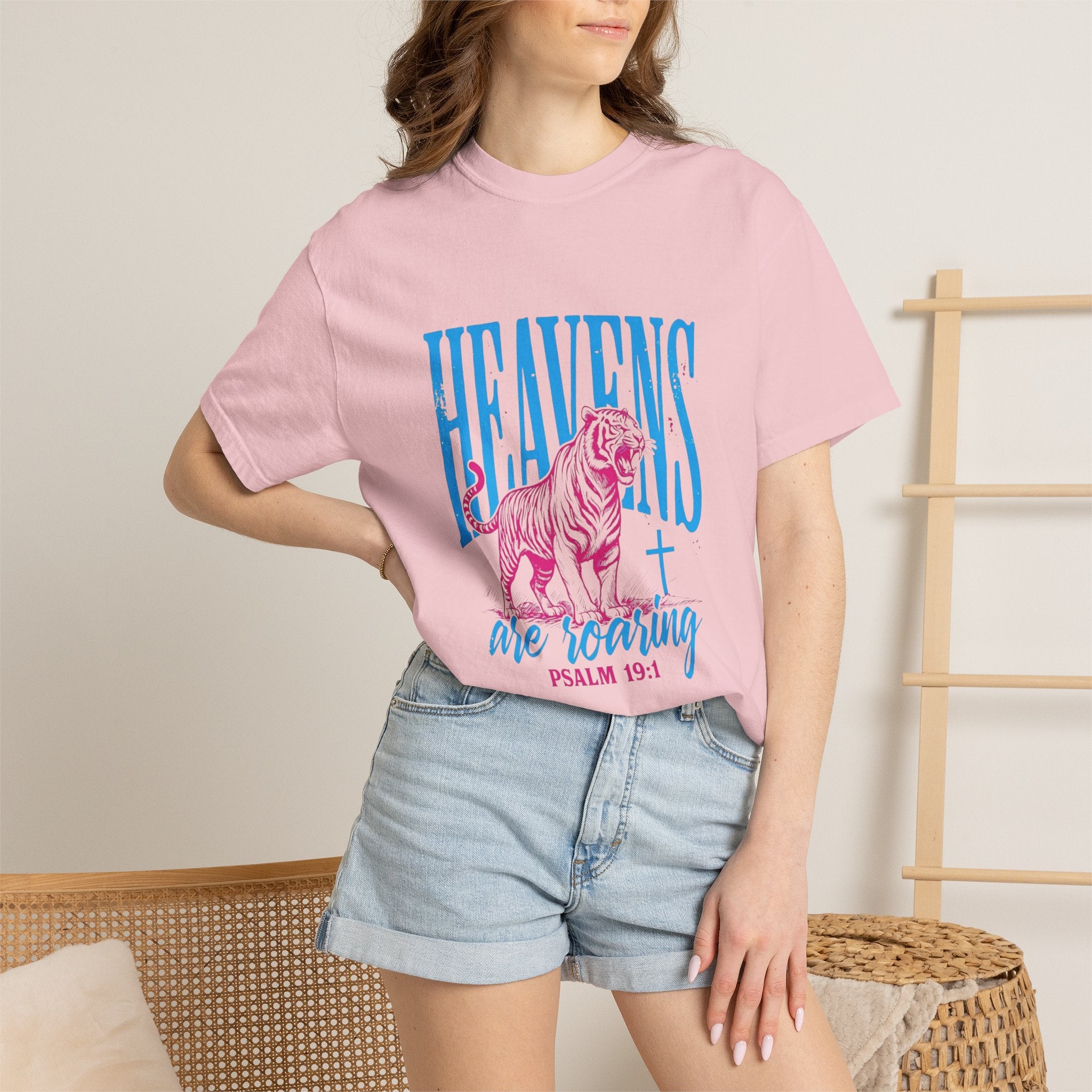 Heavens Are Roaring T-Shirt — Psalm 19:1 Christian Faith Tee