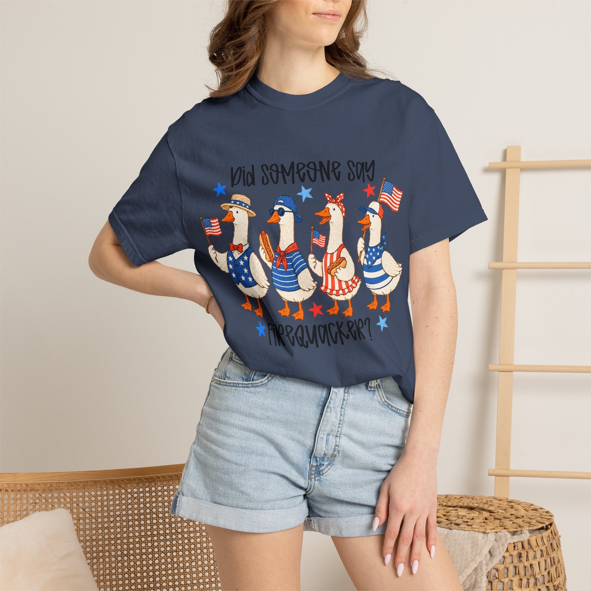 Patriotic 'Did Someone Say Firequacker?' T-Shirt