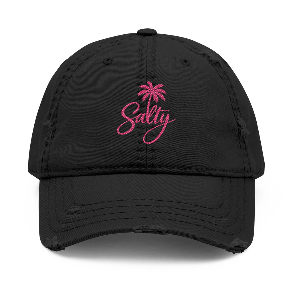Salty Palm Embroidered Distressed Dad Hat