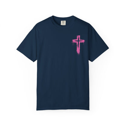 Pray Wait Trust T-Shirt — Colorful Christian Cross Faith Tee