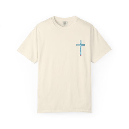 T-Shirt — 'When You Walk Through Deep Waters' Floral Sea Turtle Christian Tee