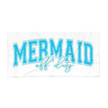 Mermaid Off Duty Beach Towel — Cute Aqua Beach Towel for Summer & Vacation