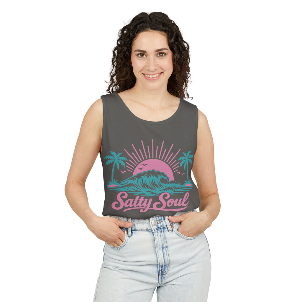 Salty Soul Beach Tank — Retro Surf Graphic Tank Top