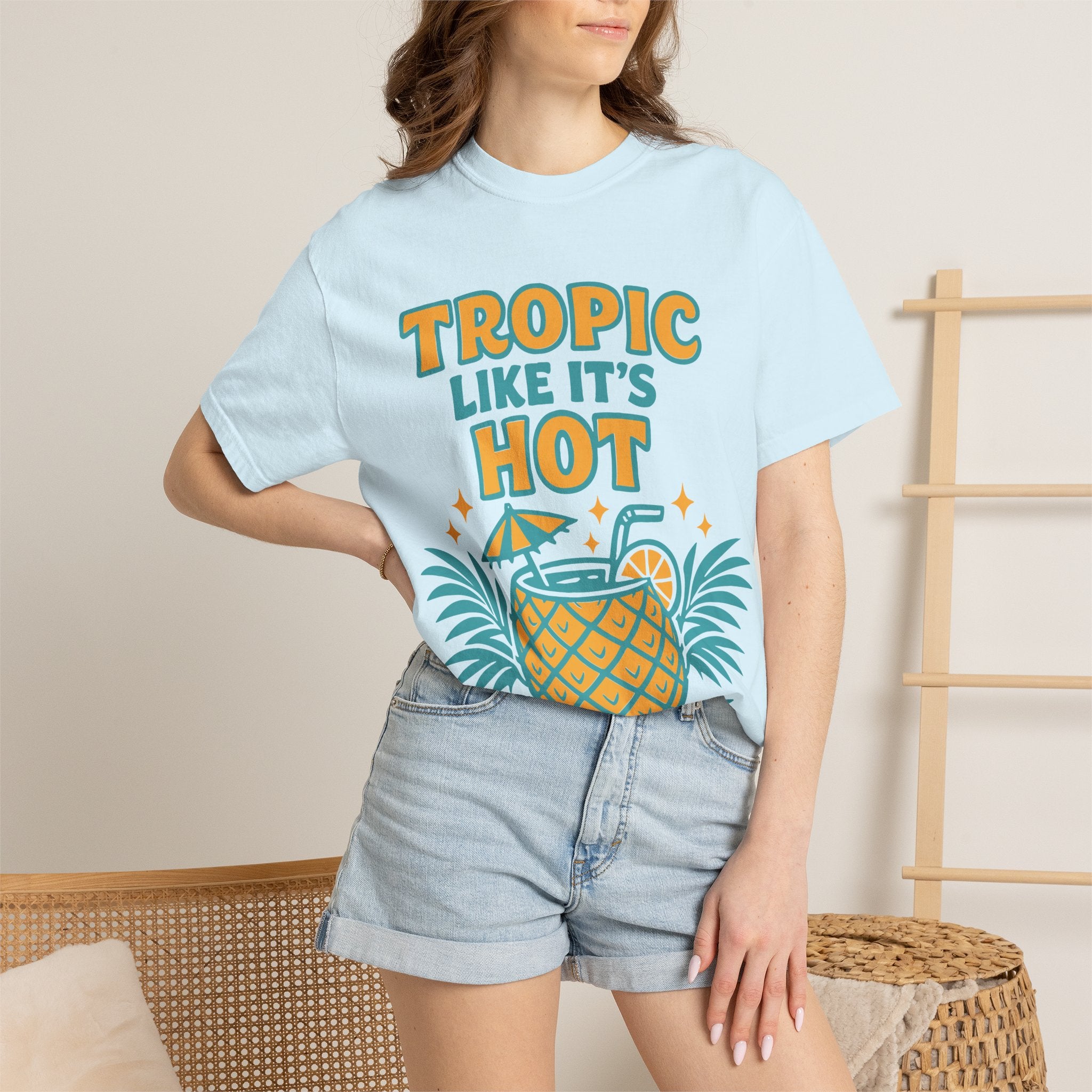 T-Shirt — "Tropic Like It's Hot" Pineapple Tropical Graphic Tee