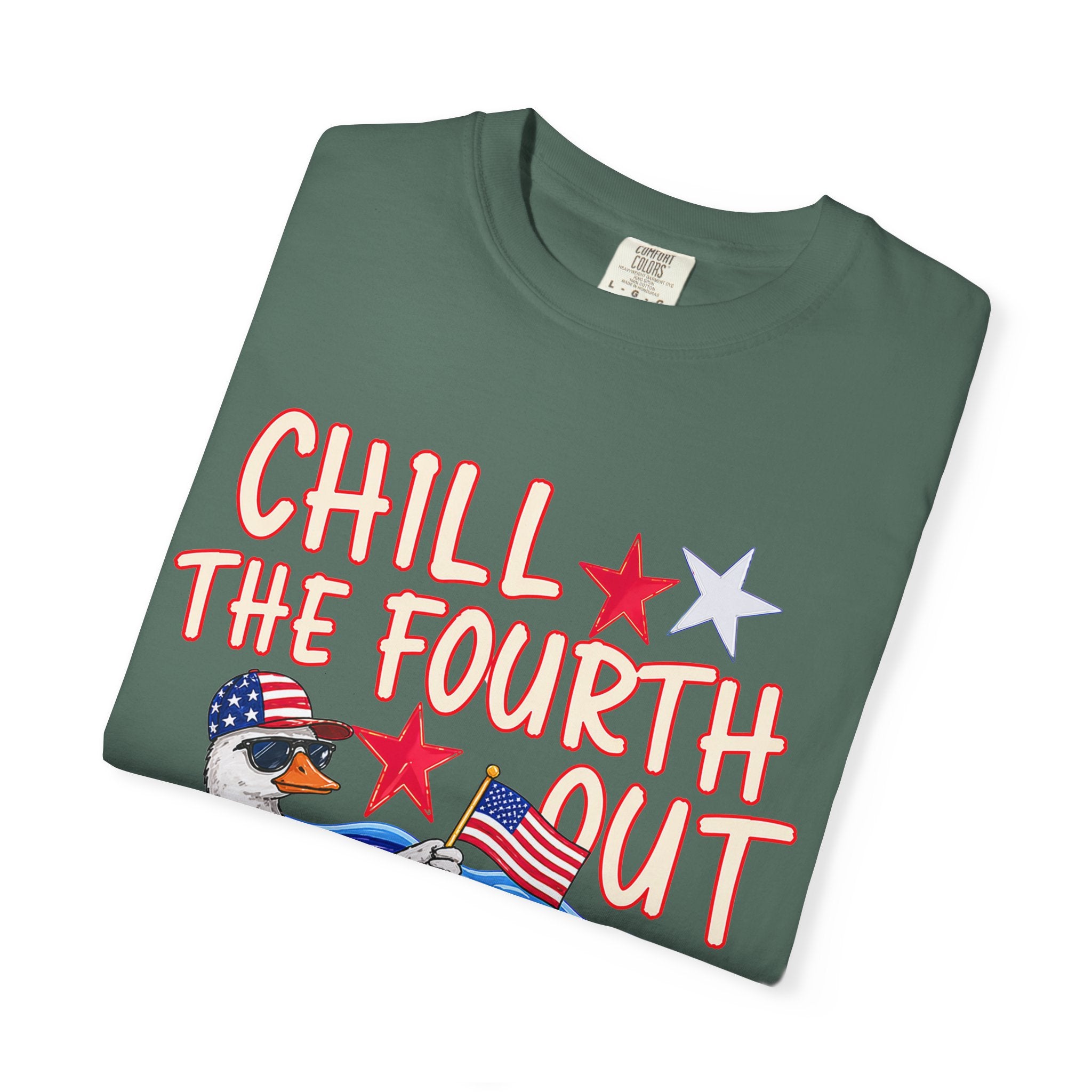 Fourth of July T-Shirt — "Chill the Fourth Out" Patriotic Pool Float Tee