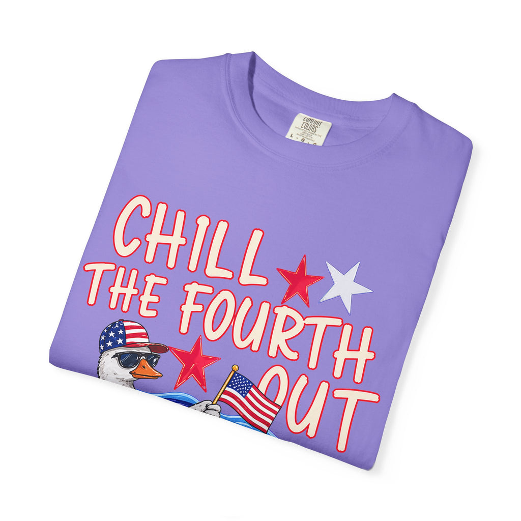 Fourth of July T-Shirt — "Chill the Fourth Out" Patriotic Pool Float Tee