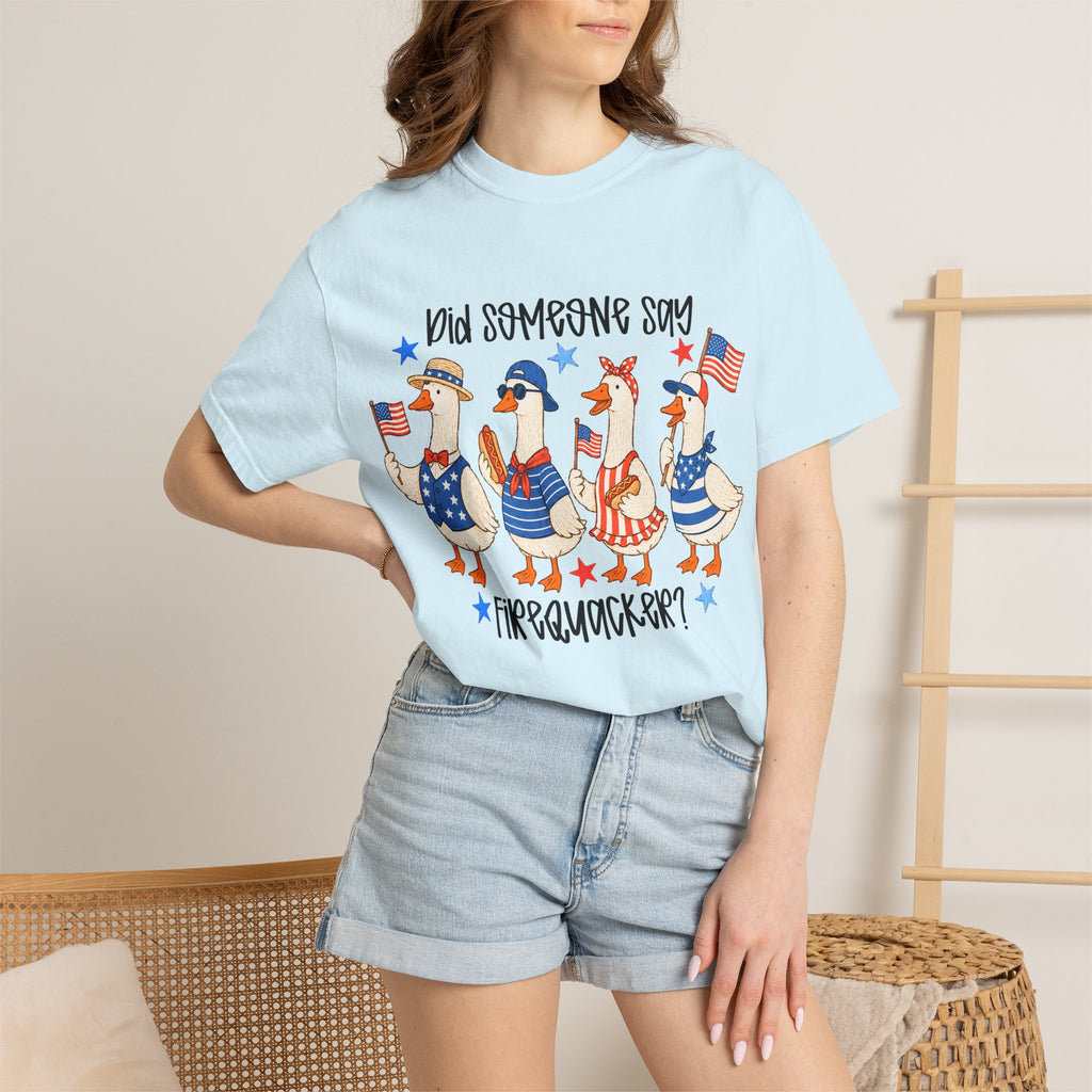 Patriotic 'Did Someone Say Firequacker?' T-Shirt