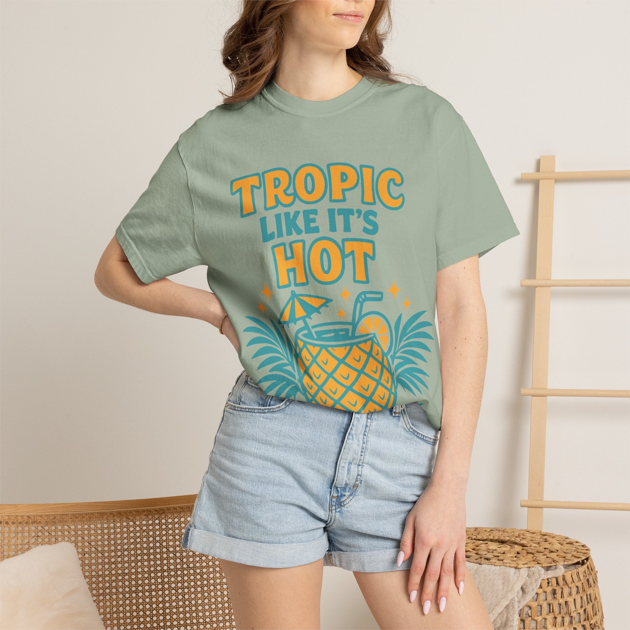 T-Shirt — "Tropic Like It's Hot" Pineapple Tropical Graphic Tee
