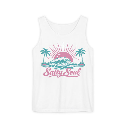 Salty Soul Beach Tank — Retro Surf Graphic Tank Top