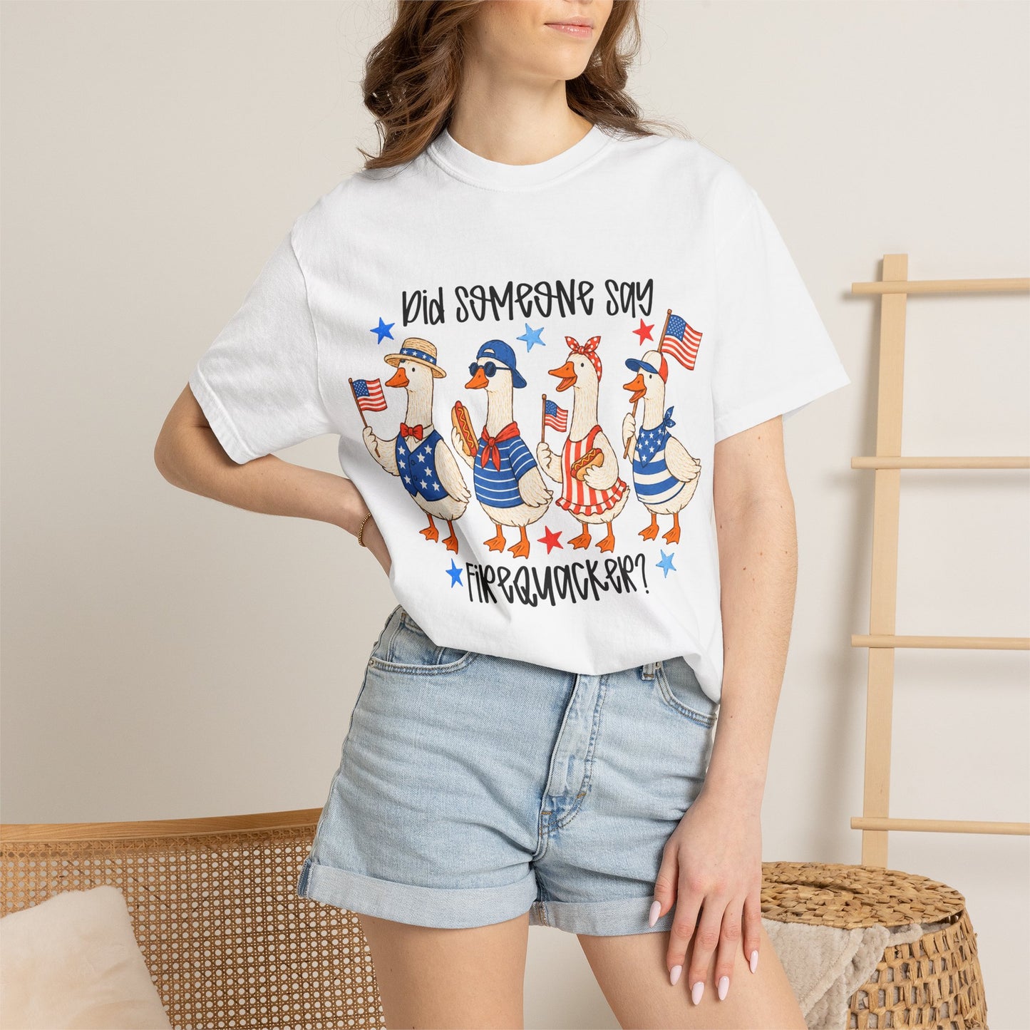 Patriotic 'Did Someone Say Firequacker?' T-Shirt