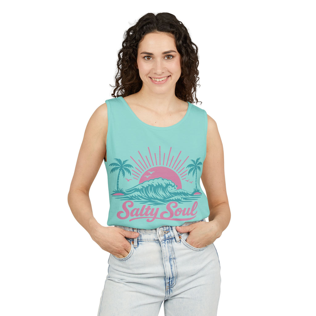 Salty Soul Beach Tank — Retro Surf Graphic Tank Top