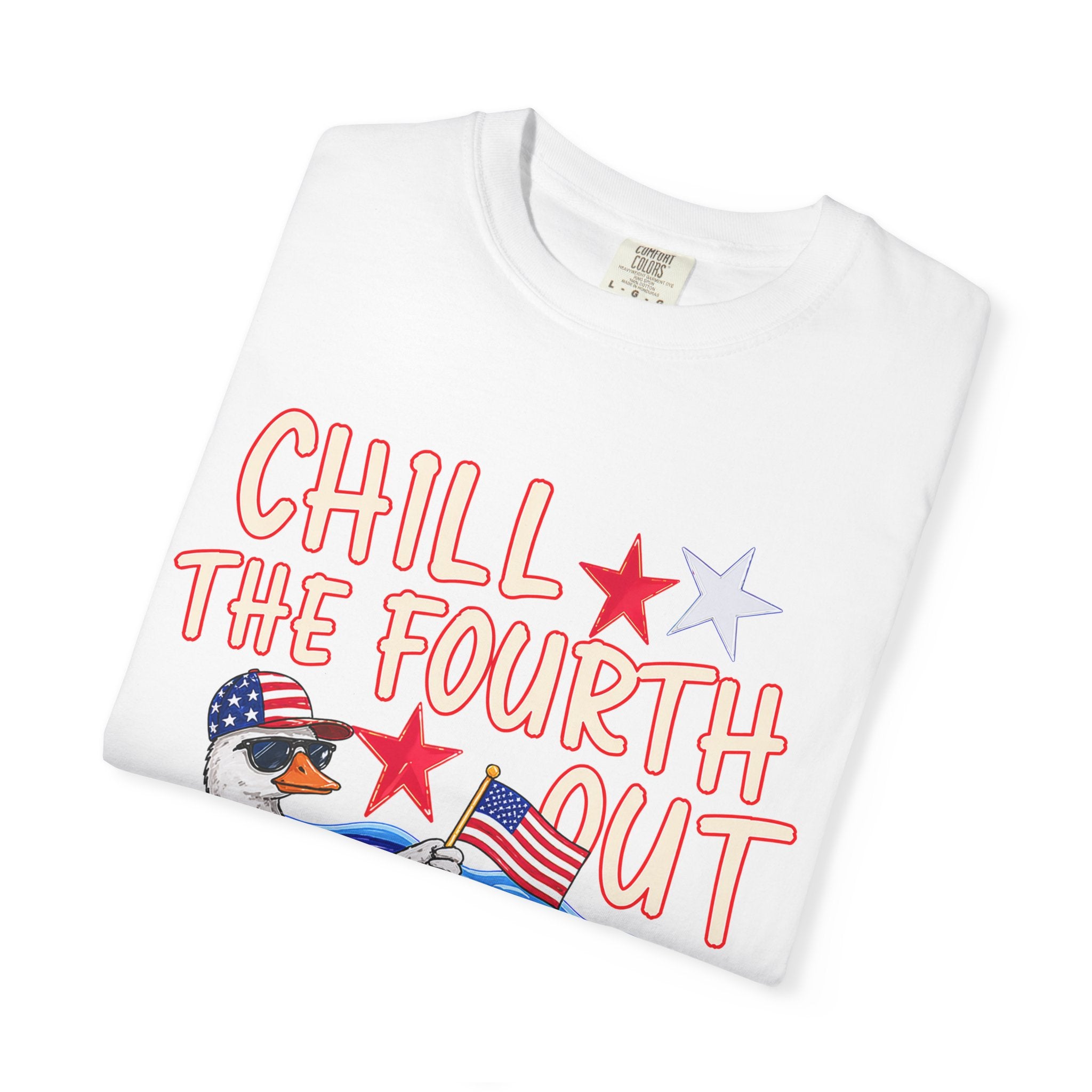 Fourth of July T-Shirt — "Chill the Fourth Out" Patriotic Pool Float Tee