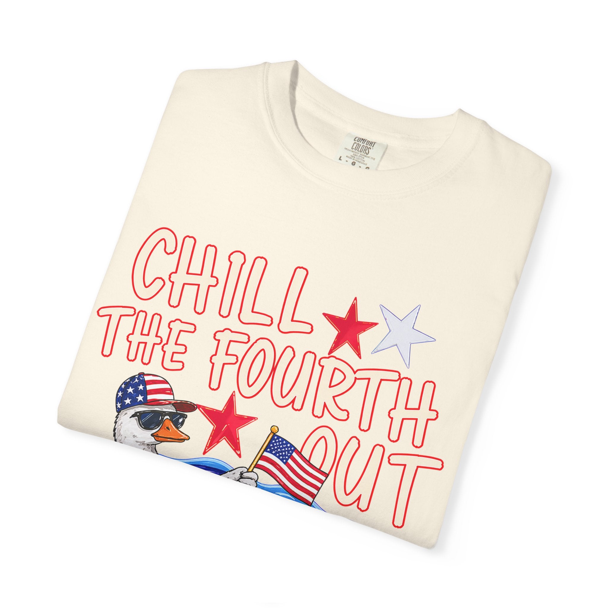 Fourth of July T-Shirt — "Chill the Fourth Out" Patriotic Pool Float Tee