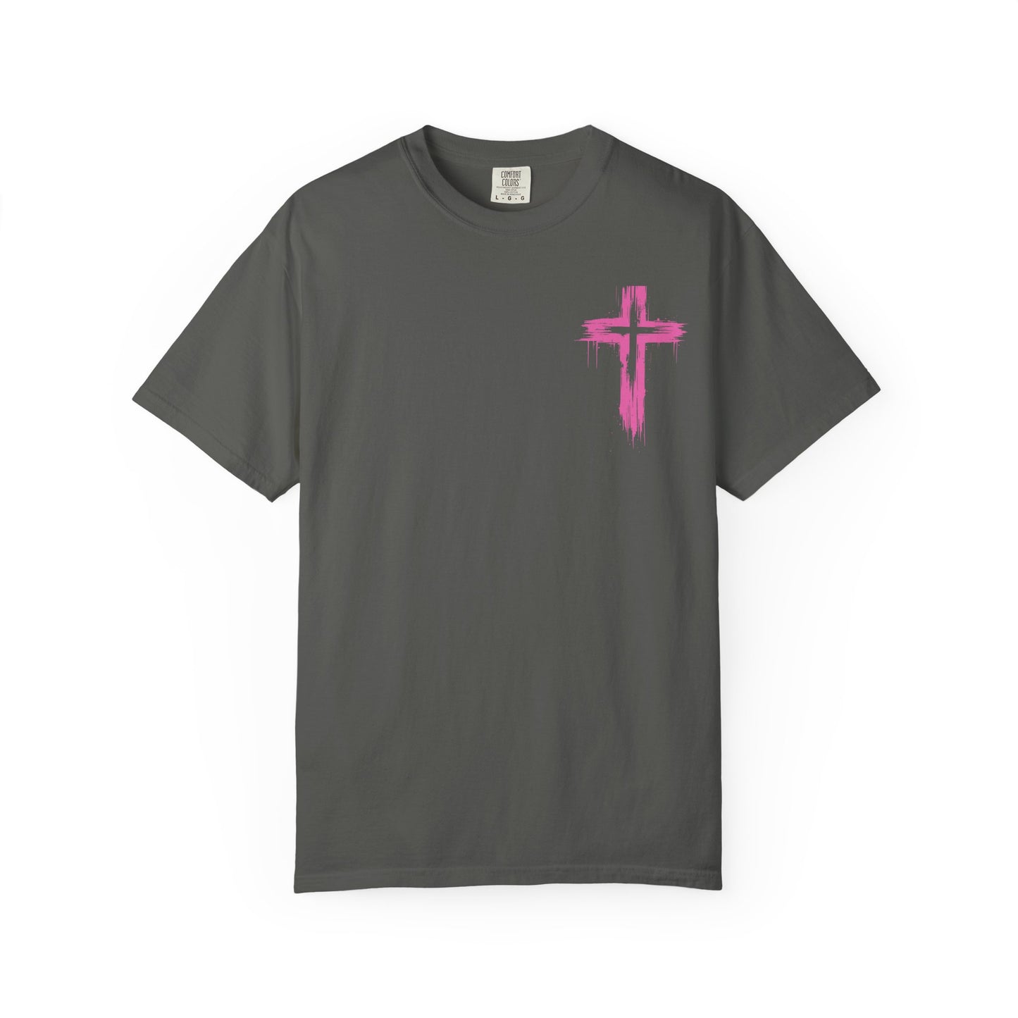 Pray Wait Trust T-Shirt — Colorful Christian Cross Faith Tee