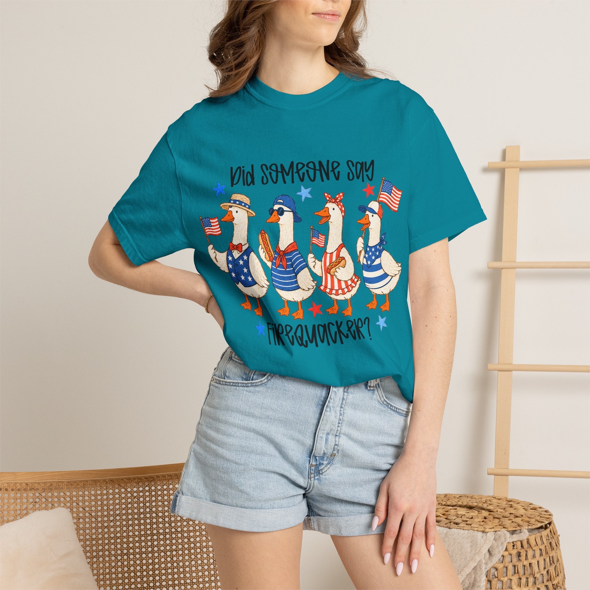 Patriotic 'Did Someone Say Firequacker?' T-Shirt