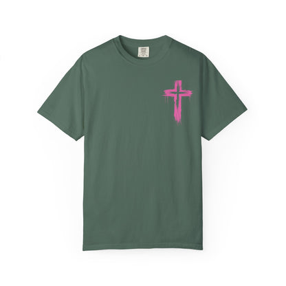 Pray Wait Trust T-Shirt — Colorful Christian Cross Faith Tee