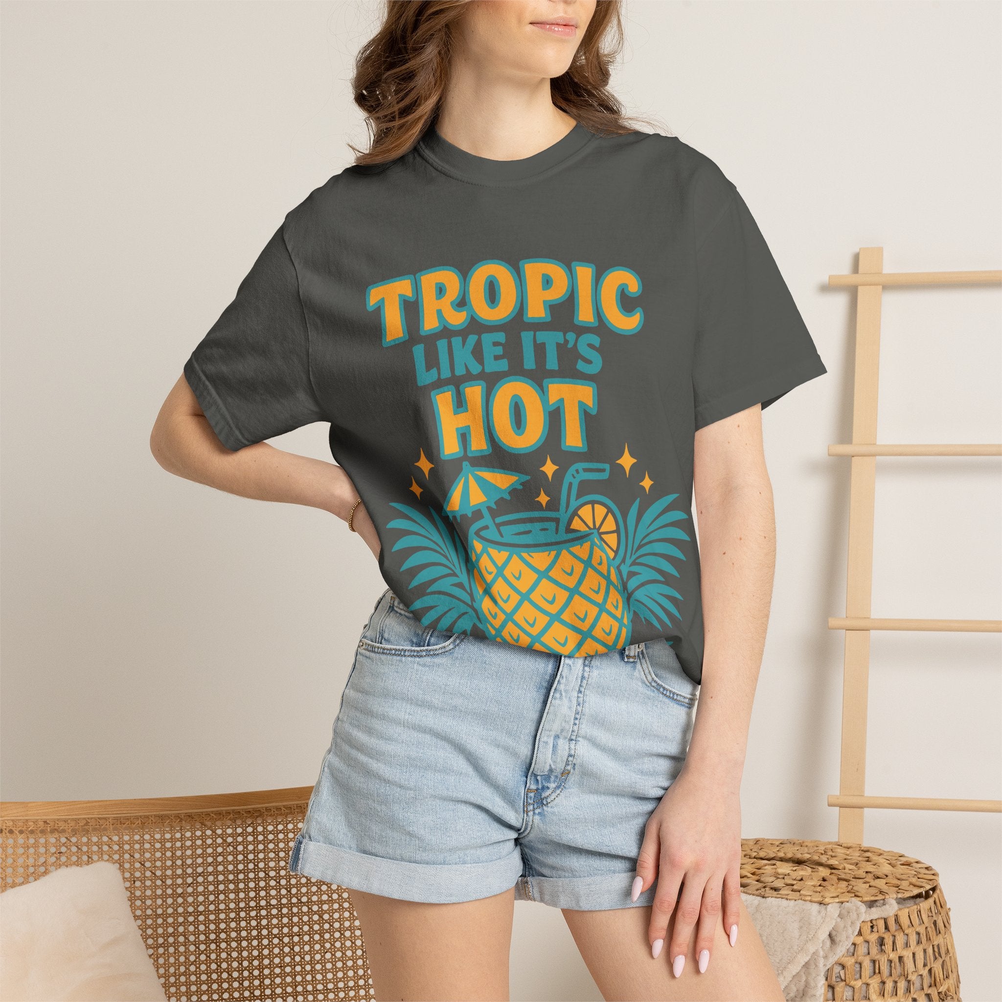 T-Shirt — "Tropic Like It's Hot" Pineapple Tropical Graphic Tee