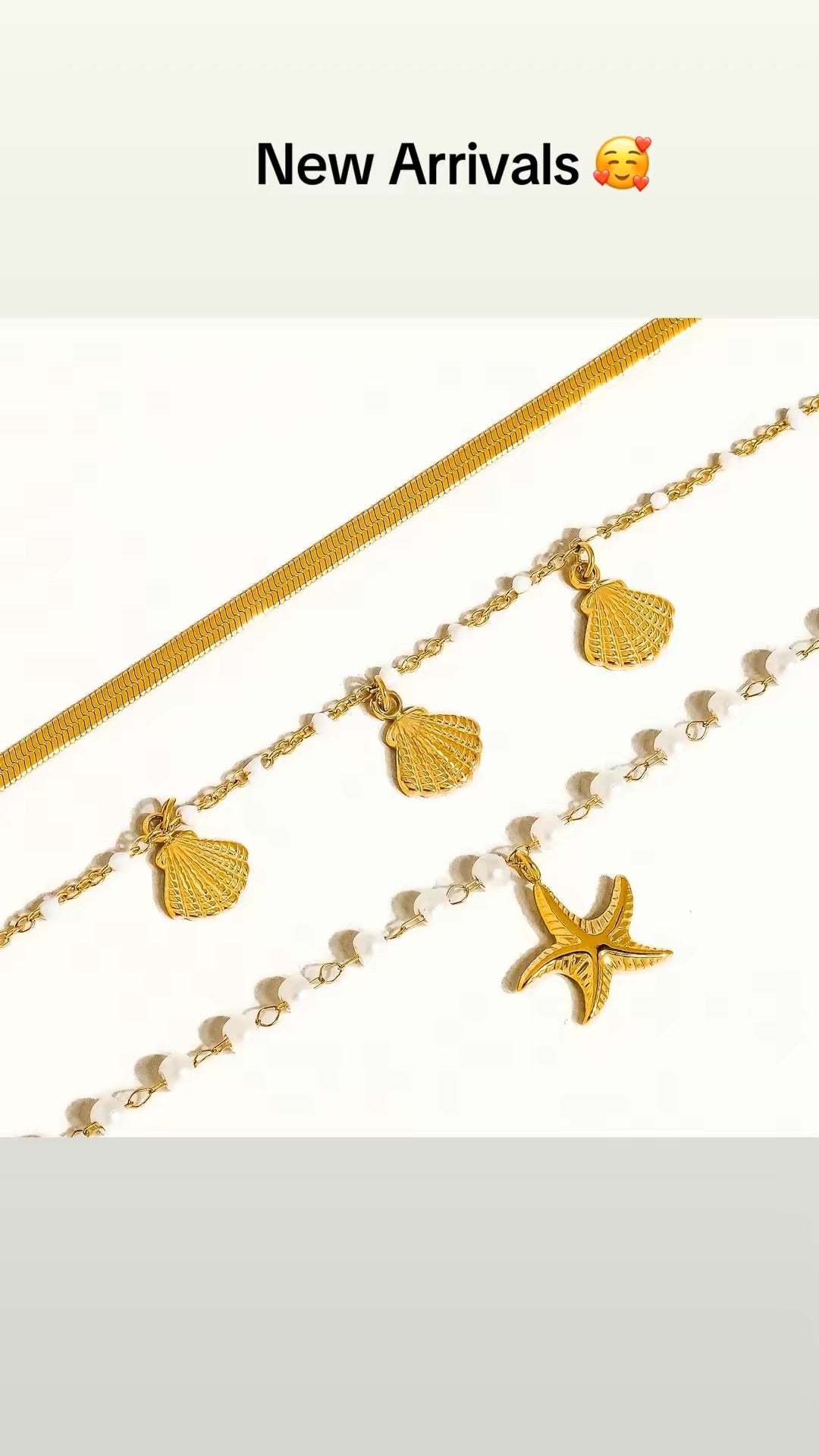 Seashell Kisses 3-Piece Bracelet Stack