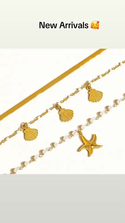 Seashell Kisses 3-Piece Bracelet Stack