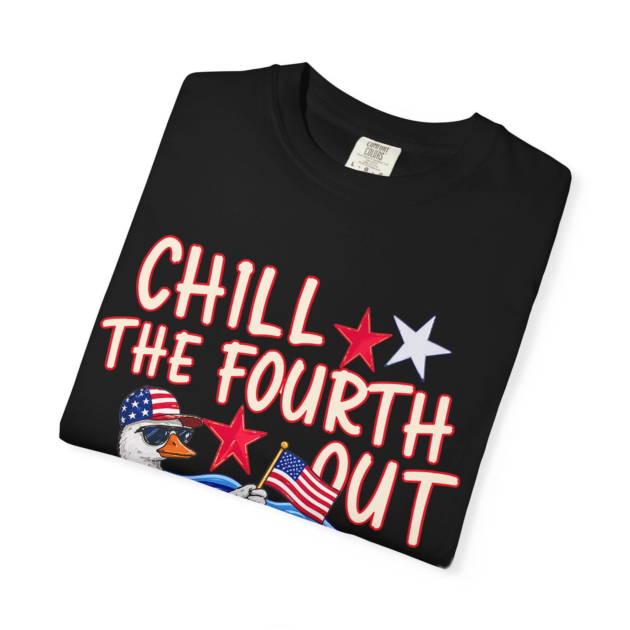 Fourth of July T-Shirt — "Chill the Fourth Out" Patriotic Pool Float Tee