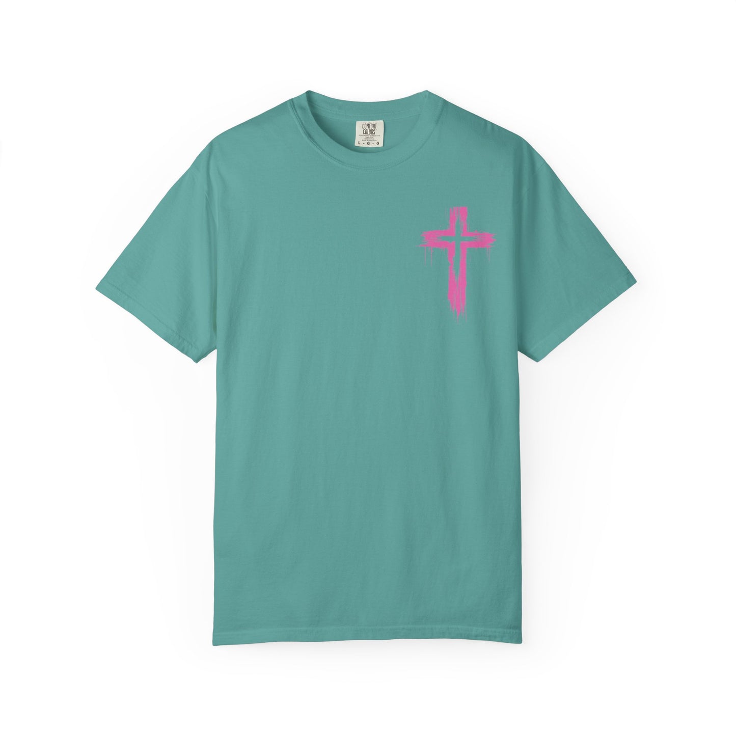 Pray Wait Trust T-Shirt — Colorful Christian Cross Faith Tee