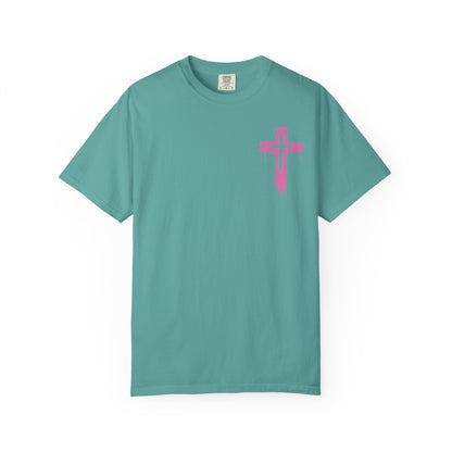 Pray Wait Trust T-Shirt — Colorful Christian Cross Faith Tee