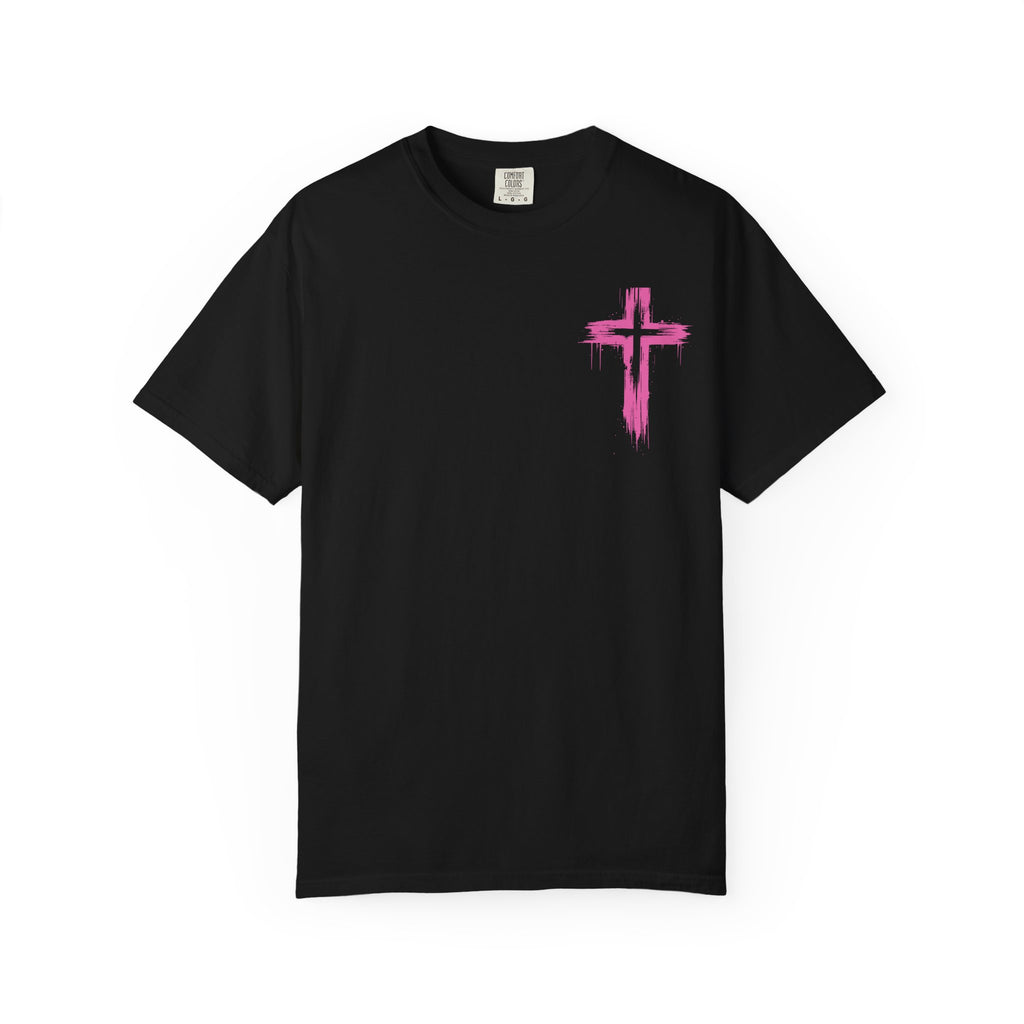 Pray Wait Trust T-Shirt — Colorful Christian Cross Faith Tee