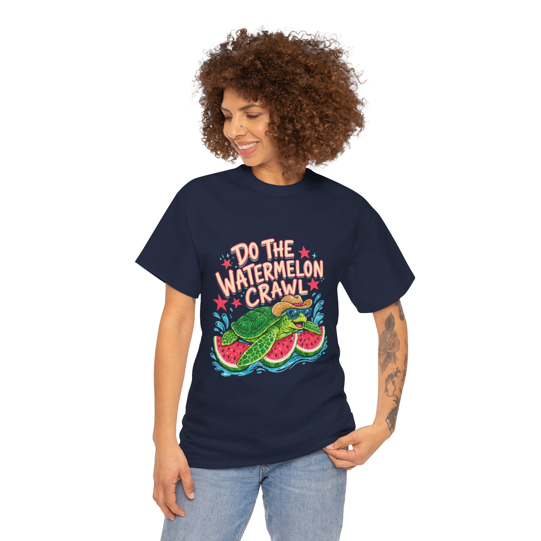 Do The Watermelon Crawl T‑Shirt — Retro Summer Turtle Graphic Tee