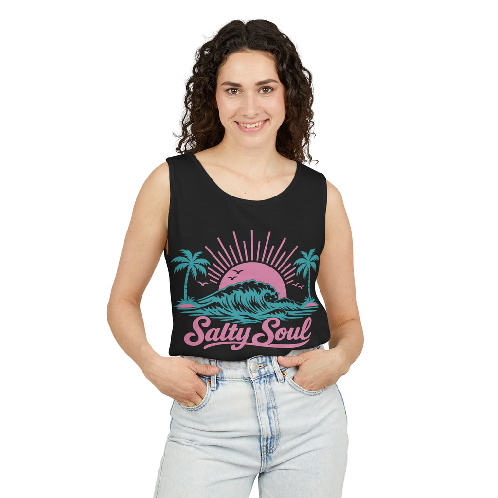 Salty Soul Beach Tank — Retro Surf Graphic Tank Top