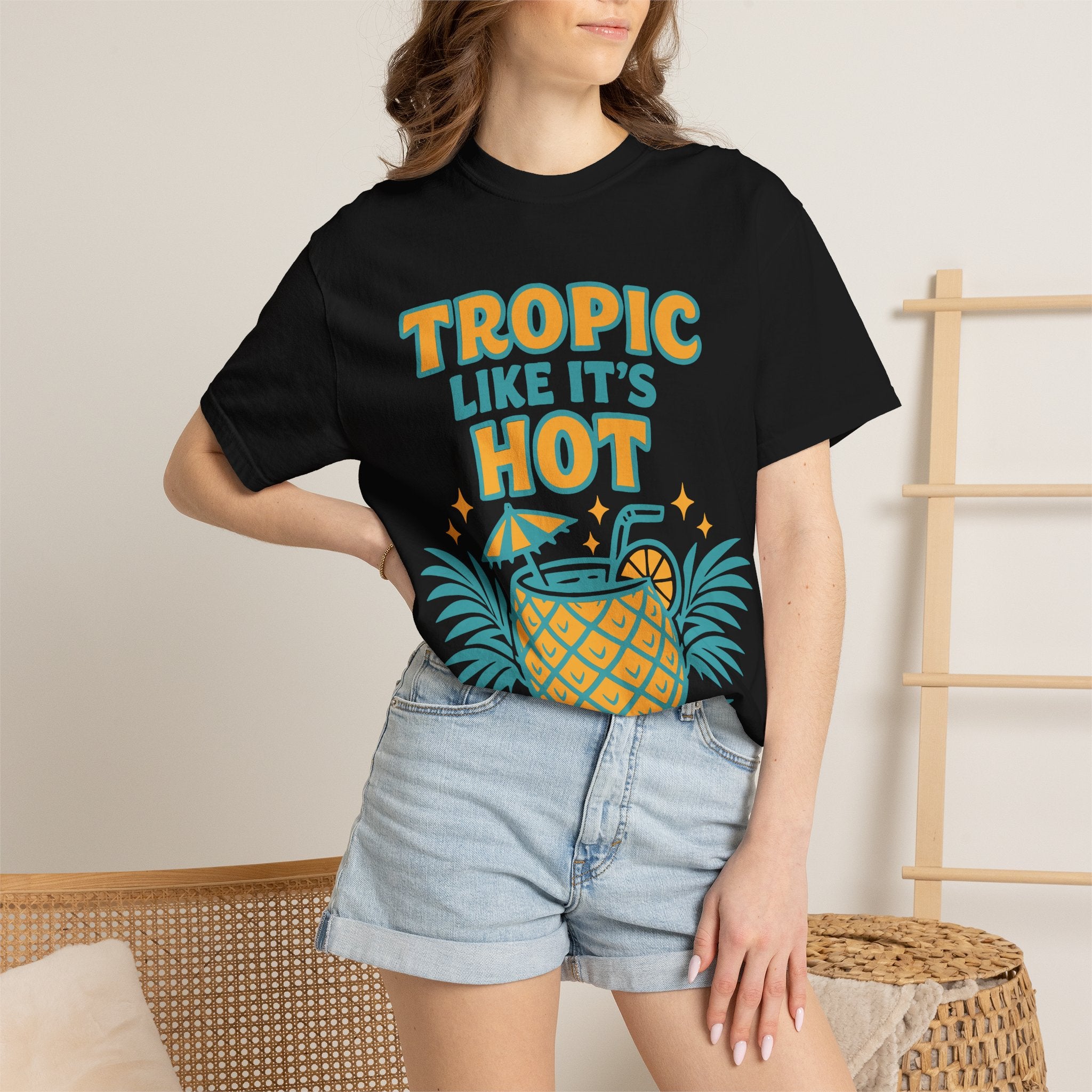 T-Shirt — "Tropic Like It's Hot" Pineapple Tropical Graphic Tee