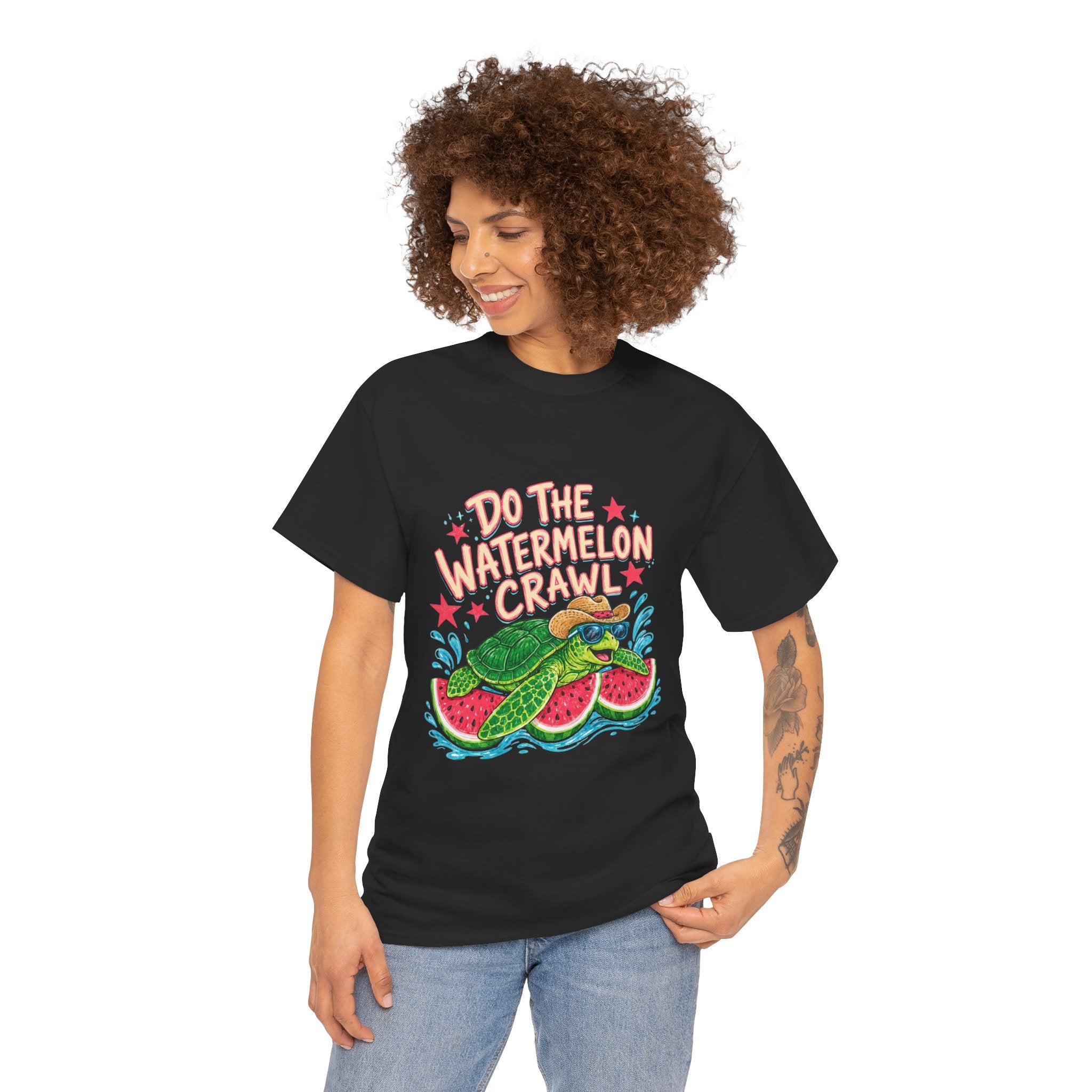 Do The Watermelon Crawl T‑Shirt — Retro Summer Turtle Graphic Tee