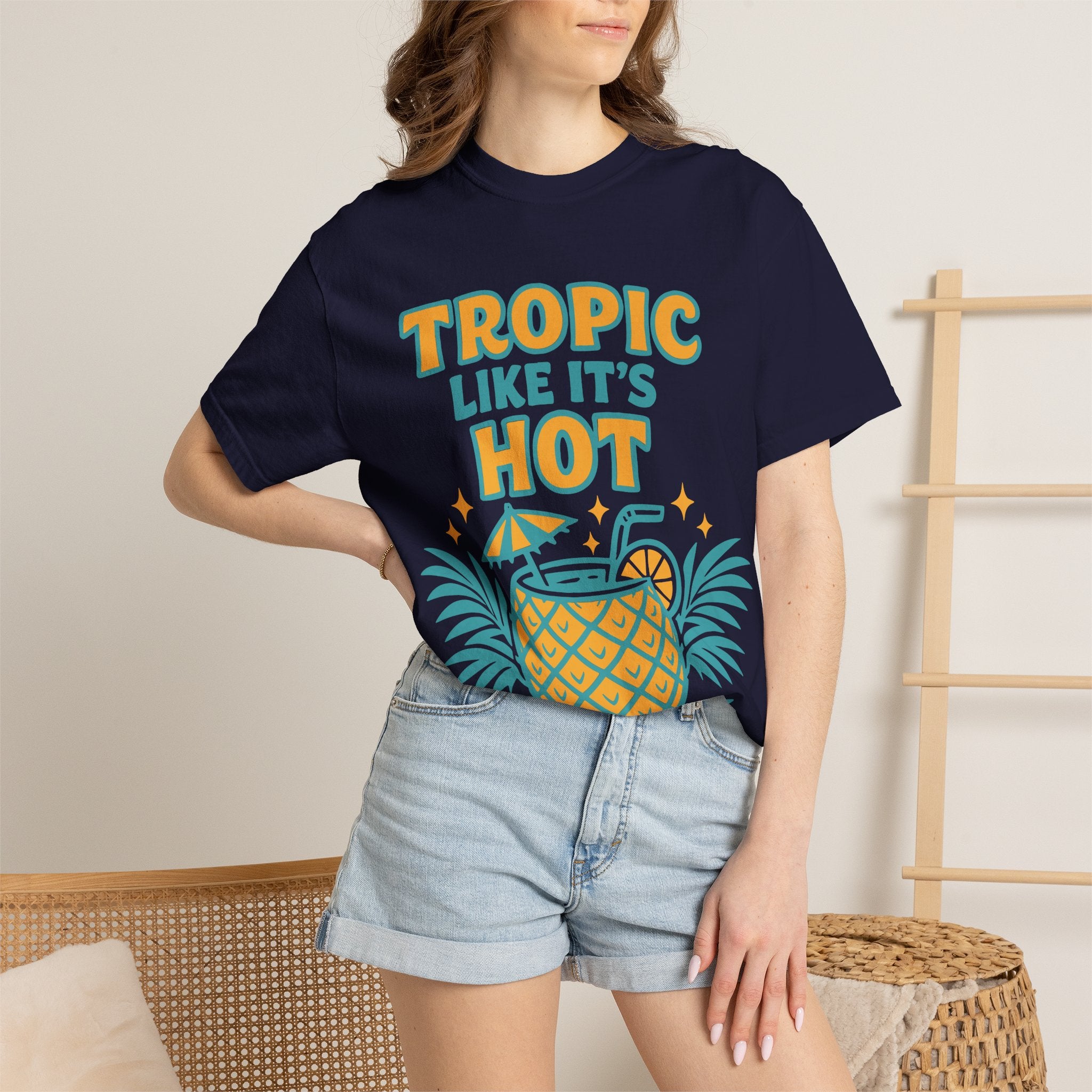 T-Shirt — "Tropic Like It's Hot" Pineapple Tropical Graphic Tee