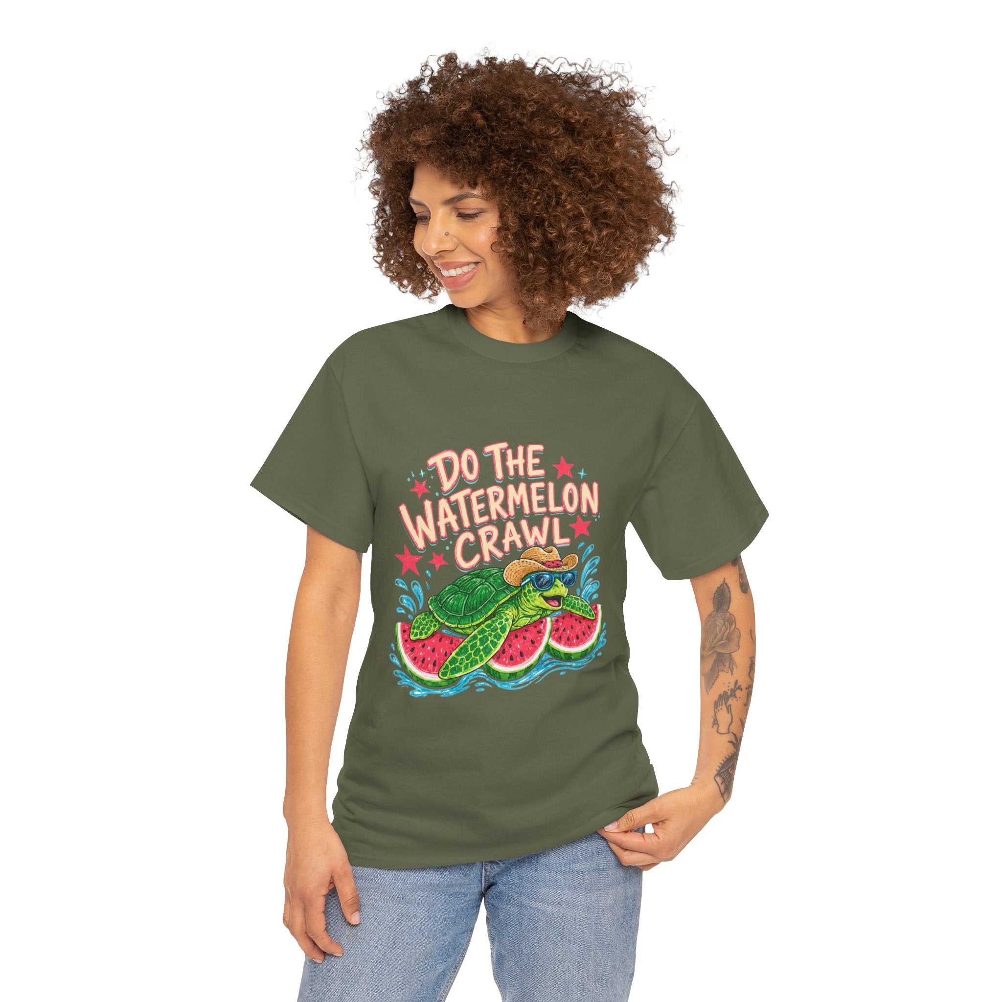 Do The Watermelon Crawl T‑Shirt — Retro Summer Turtle Graphic Tee