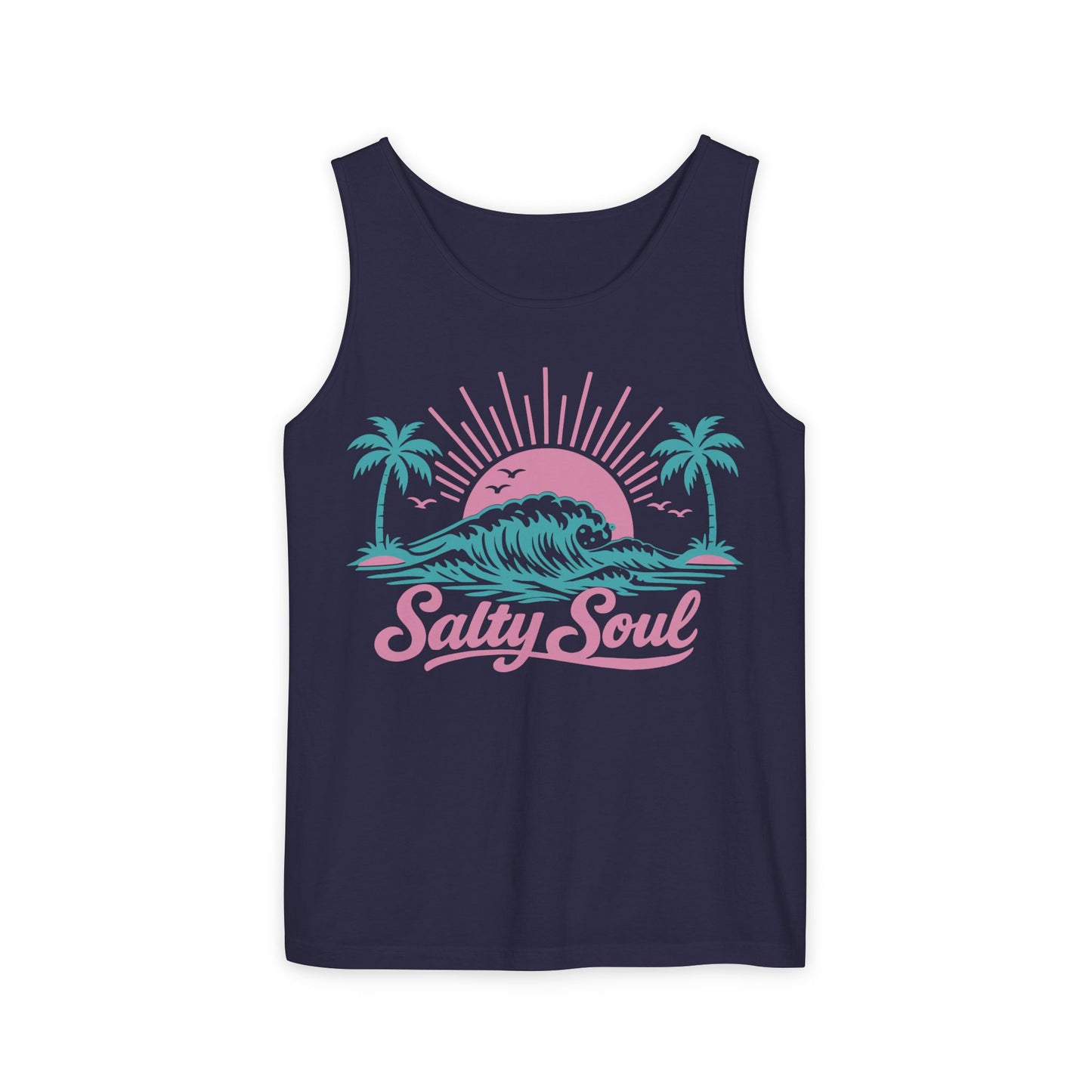 Salty Soul Beach Tank — Retro Surf Graphic Tank Top