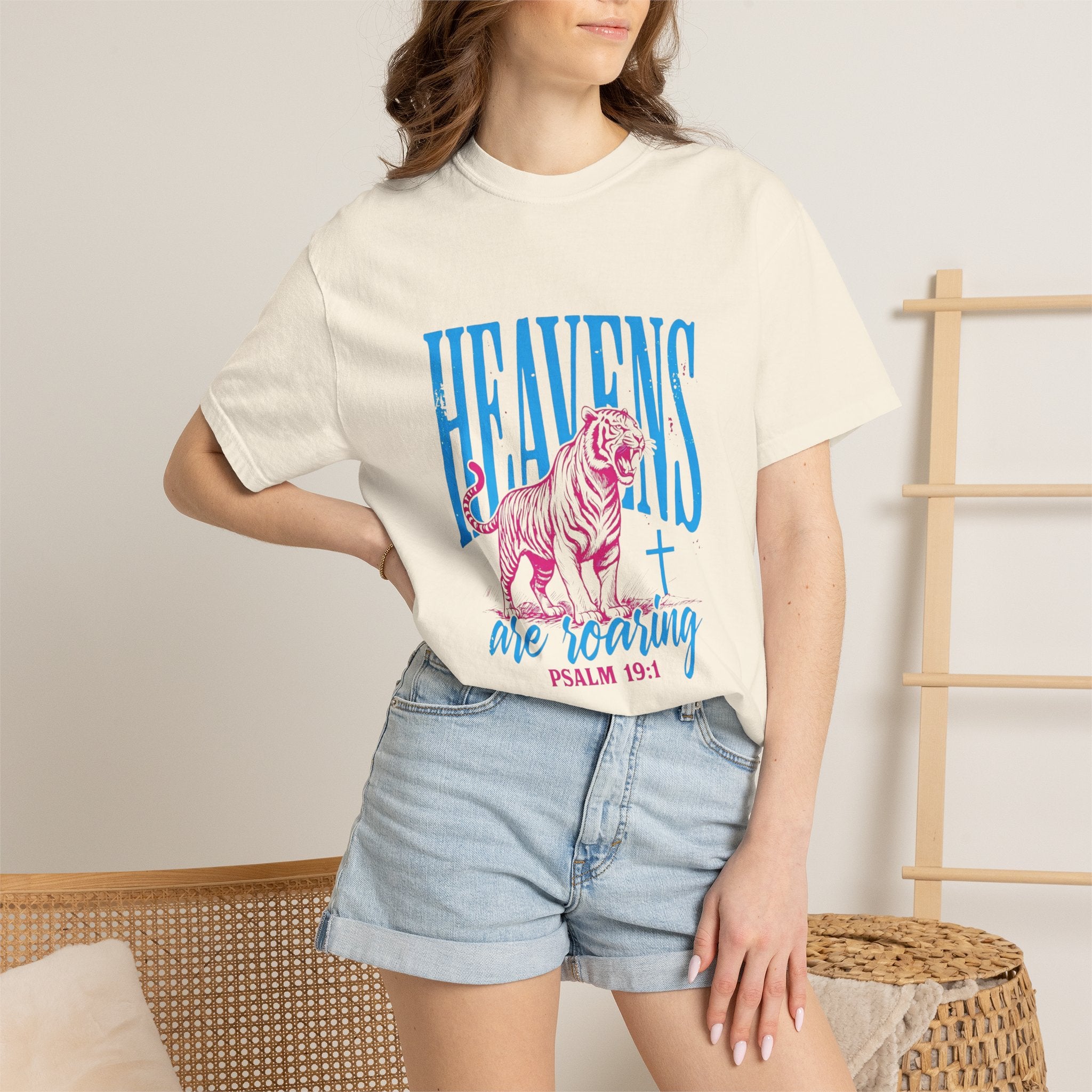 Heavens Are Roaring T-Shirt — Psalm 19:1 Christian Faith Tee