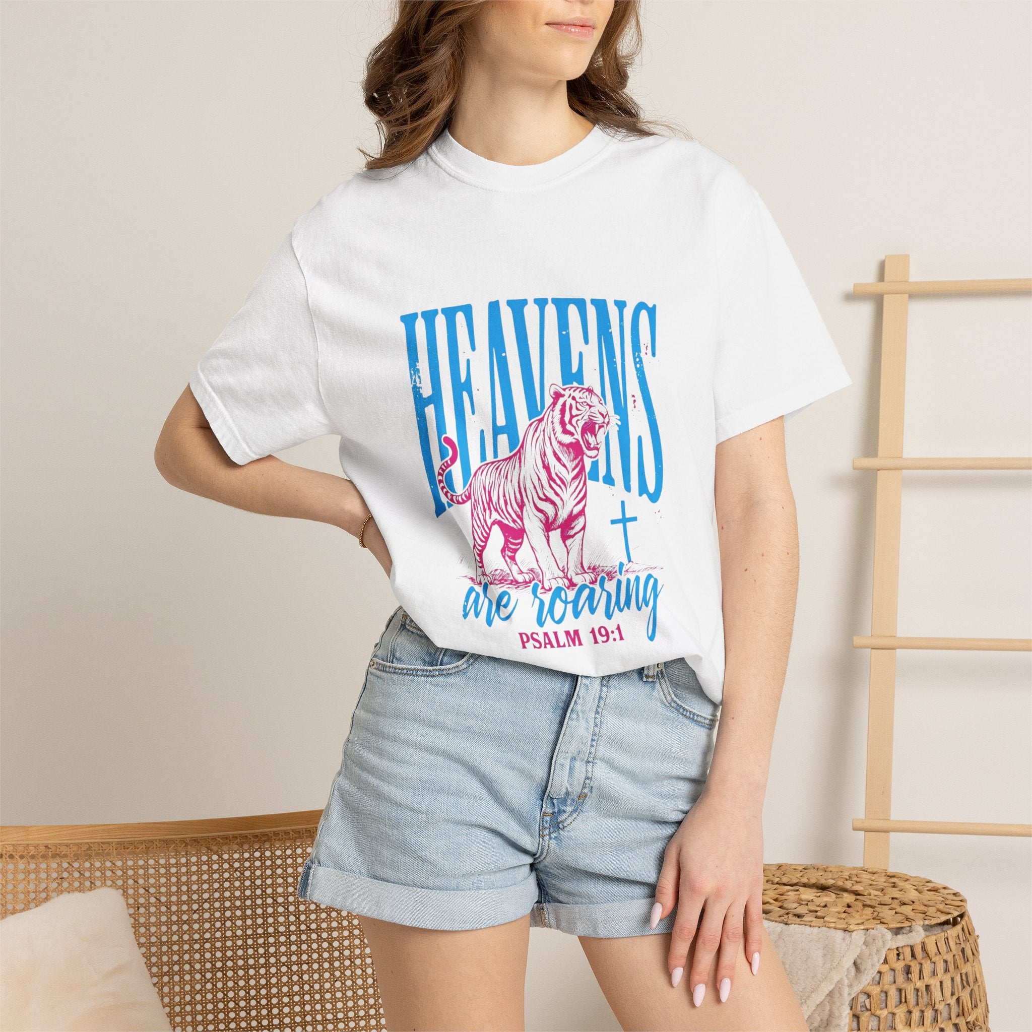 Heavens Are Roaring T-Shirt — Psalm 19:1 Christian Faith Tee