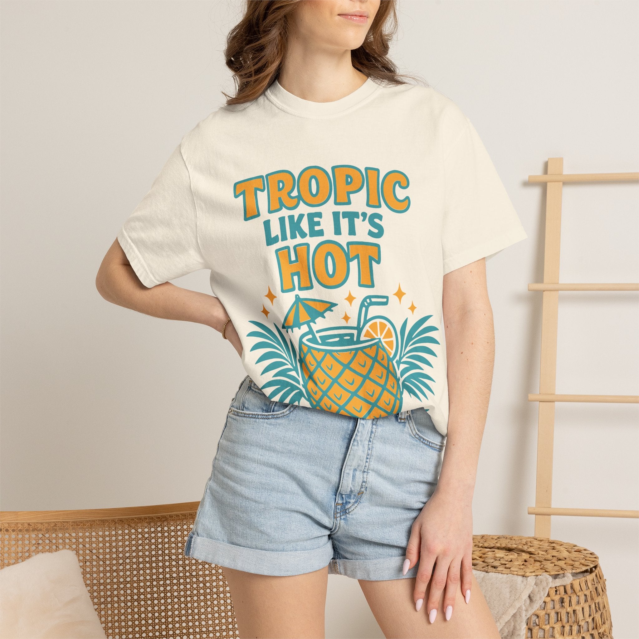 T-Shirt — "Tropic Like It's Hot" Pineapple Tropical Graphic Tee