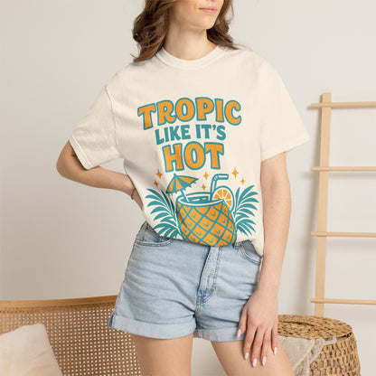 T-Shirt — "Tropic Like It's Hot" Pineapple Tropical Graphic Tee