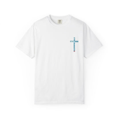 T-Shirt — 'When You Walk Through Deep Waters' Floral Sea Turtle Christian Tee