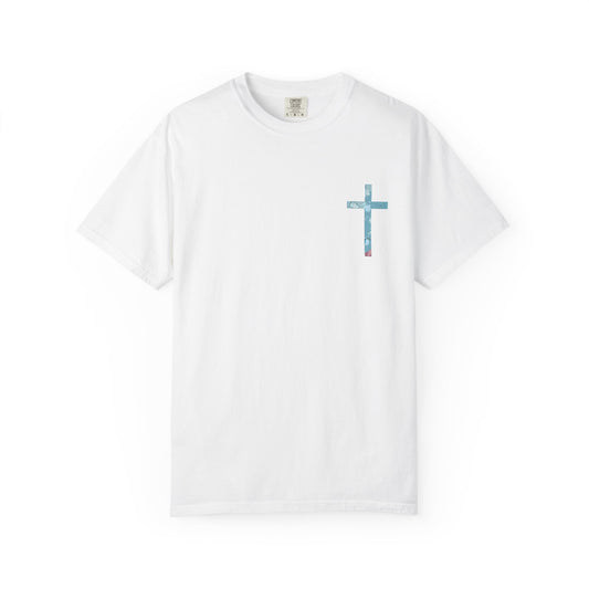 T-Shirt — 'When You Walk Through Deep Waters' Floral Sea Turtle Christian Tee